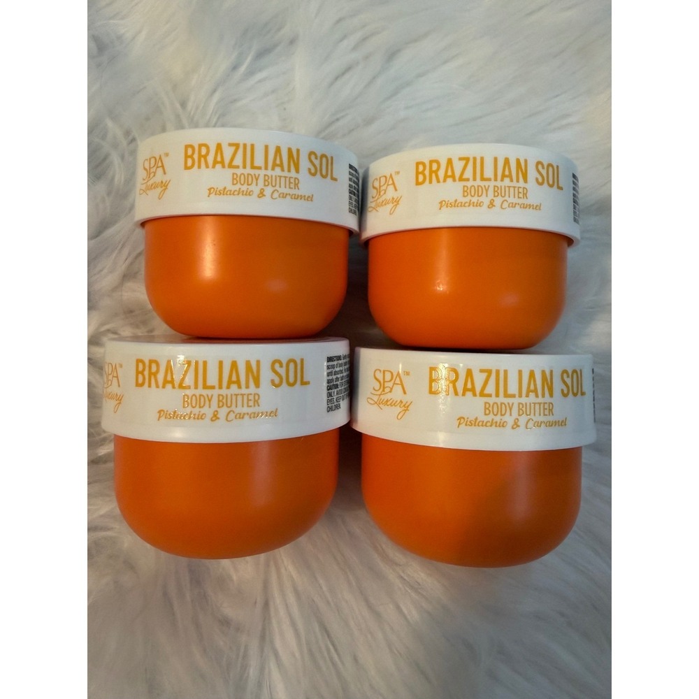 Spa Luxury Brazilian Sol Body Butter Pistachio & Caramel 6oz Lot of 4